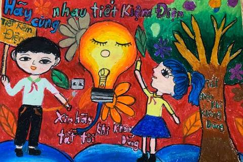 Học sinh trường Tiểu học Vạn Phúc tích cực tham gia cuộc thi “Vẽ tranh tuyên truyền tiết kiệm điện” năm 2020